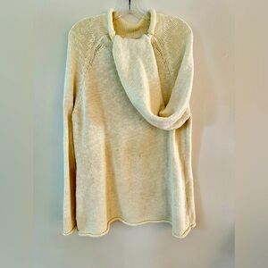 LL Bean Cream Cotton Rollneck Sweater XL